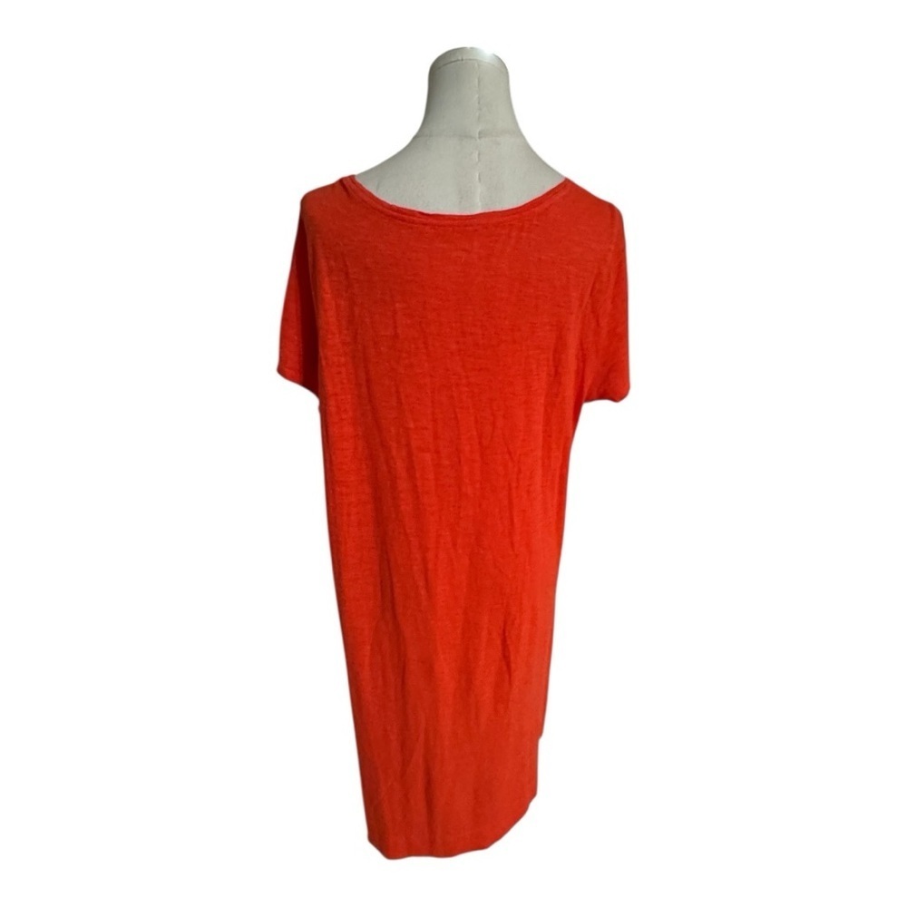 Eileen Fisher Orange T Shirt Midi Dress Size L Casual Beach Vacation Pockets - Picture 4 of 6